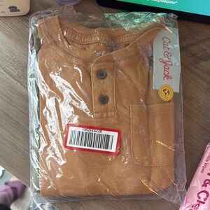 3 PACK Kids 4T Cat & Jack Brown Henley Shirt NWT